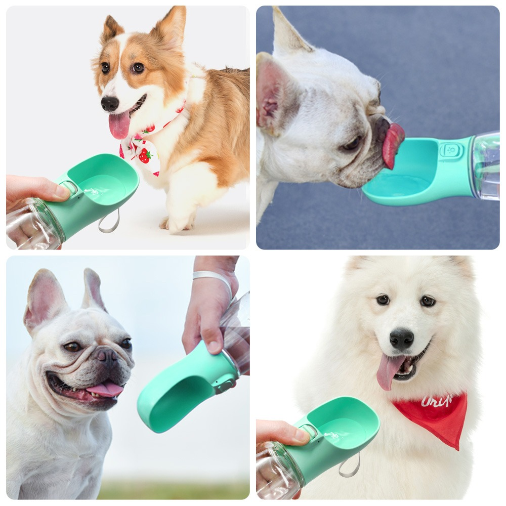 2-in-1 Portable Dog Water Bottle & Food Dispenser | Travel Pet Feeder