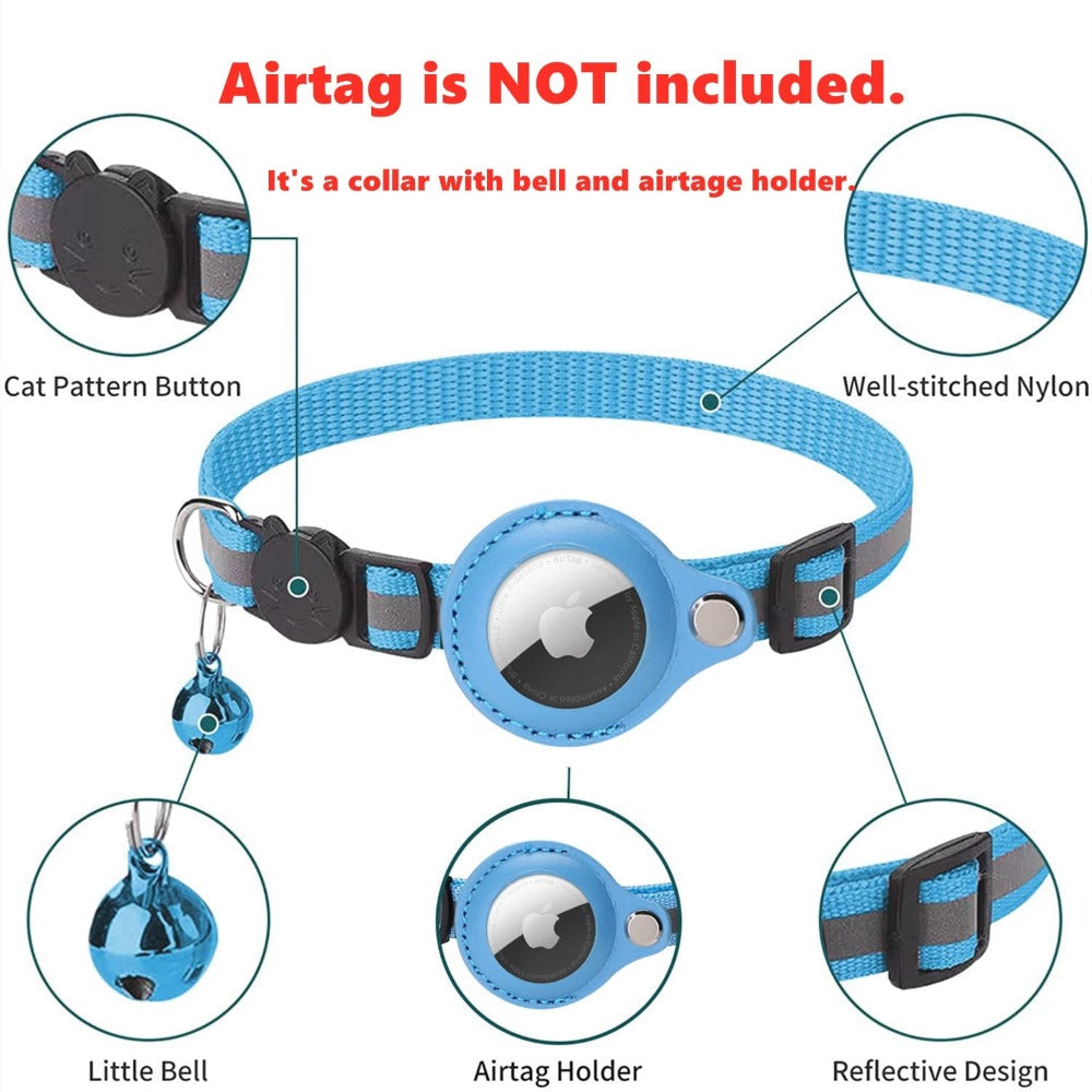 Reflective Apple AirTag Premium Safety Collar for Cats & Dogs