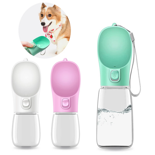 2-in-1 Portable Dog Water Bottle & Food Dispenser | Travel Pet Feeder