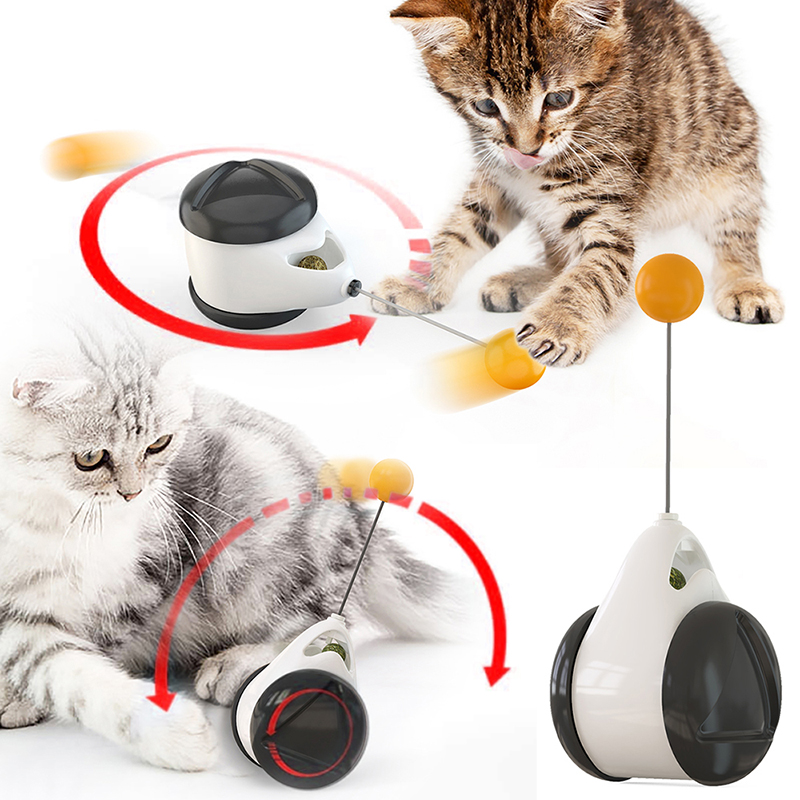 3-in-1 Interactive Tumbler Cat Toy with Rotating Balance Wheel