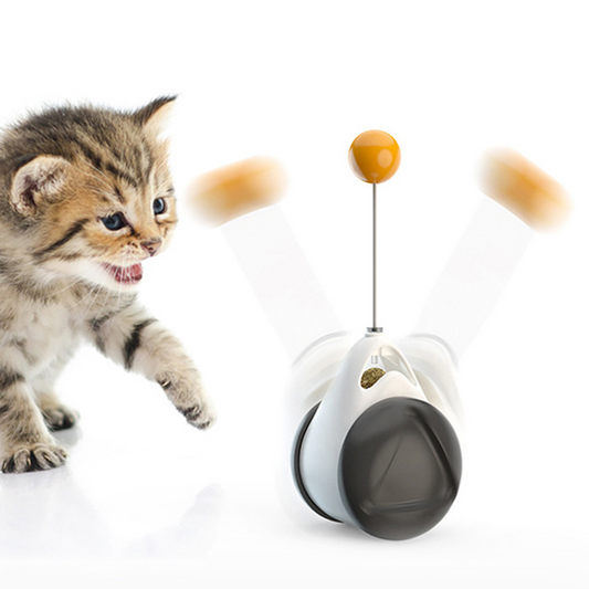 3-in-1 Interactive Tumbler Cat Toy with Rotating Balance Wheel