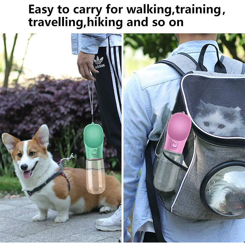 2-in-1 Portable Dog Water Bottle & Food Dispenser | Travel Pet Feeder