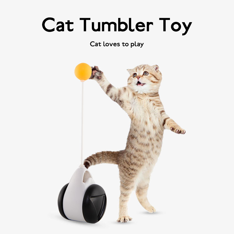 3-in-1 Interactive Tumbler Cat Toy with Rotating Balance Wheel