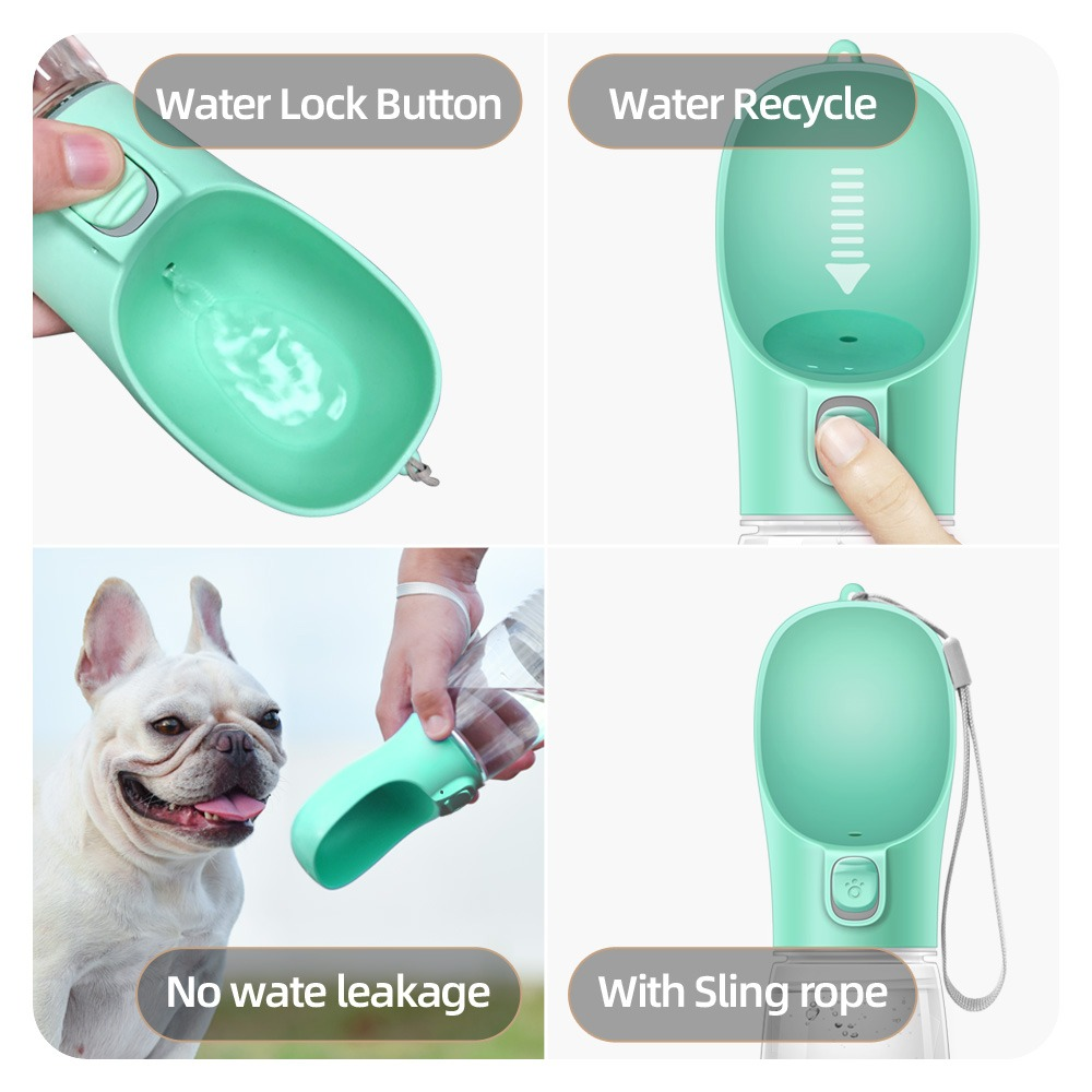 2-in-1 Portable Dog Water Bottle & Food Dispenser | Travel Pet Feeder